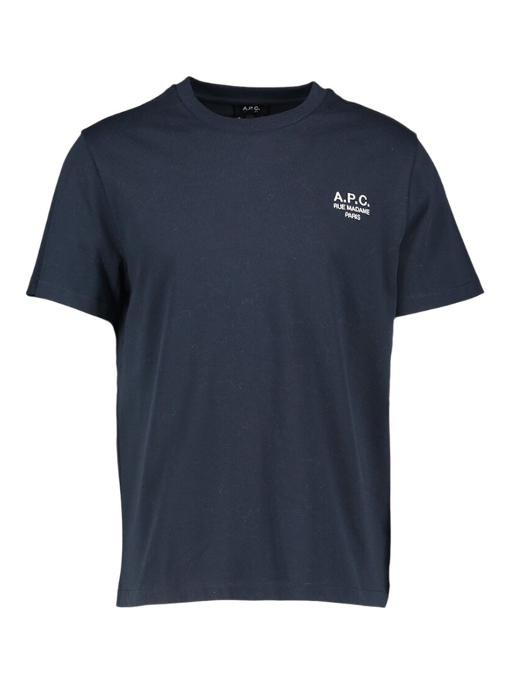 Blauwe t-shirt t-shirt met Logo A.P.C.