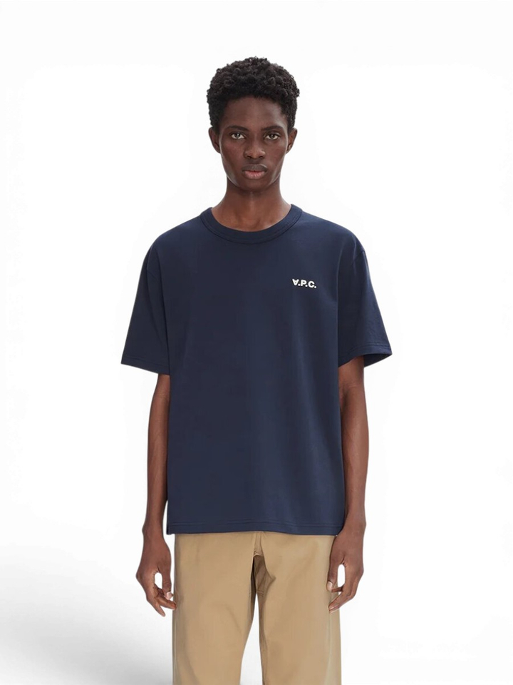 Blauwe t-shirt met Logo A.P.C.