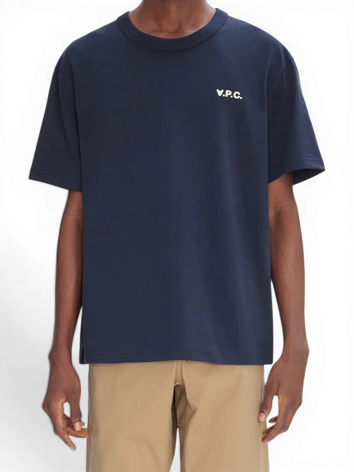 Blauwe t-shirt met Logo A.P.C.