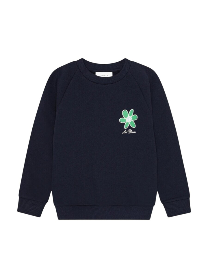 Donkerblauwe sweater met bloem Les Deux