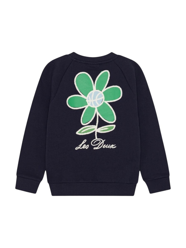Donkerblauwe sweater met bloem Les Deux