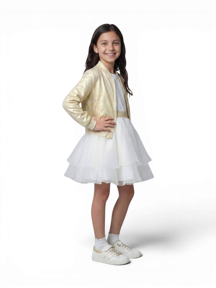 Goudkleurig vestje met rits Diamante Blu