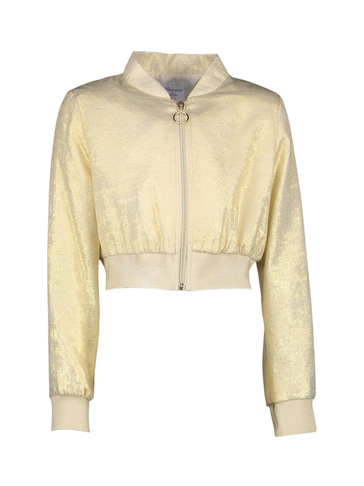 Goudkleurig cropped vestje met rits Diamante Blu