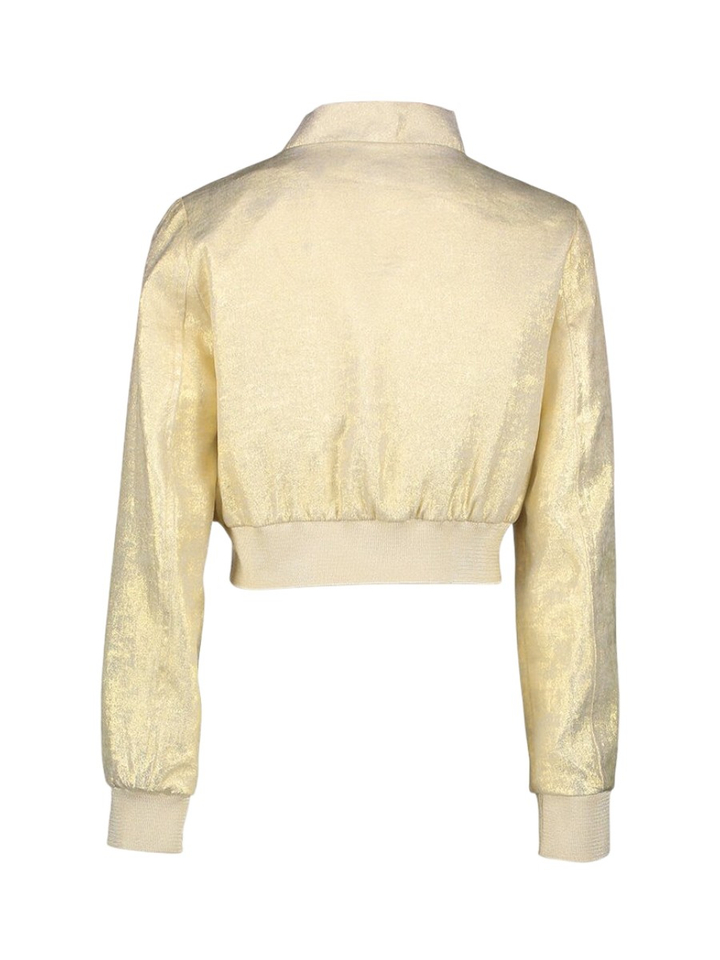 Goudkleurig cropped vestje met rits Diamante Blu
