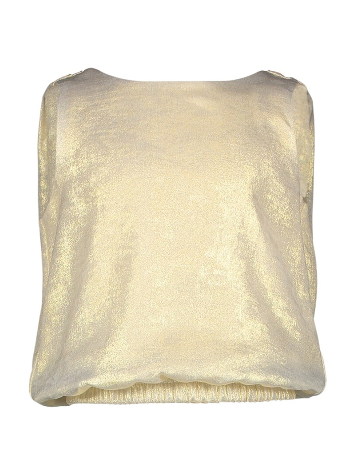 Goud kleurige top met ronde hals Diamante Blu