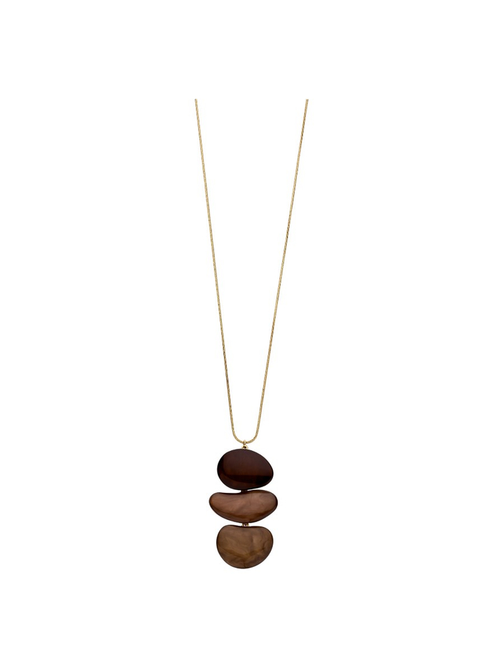 Bruine ketting Kiel lang Les Cordes