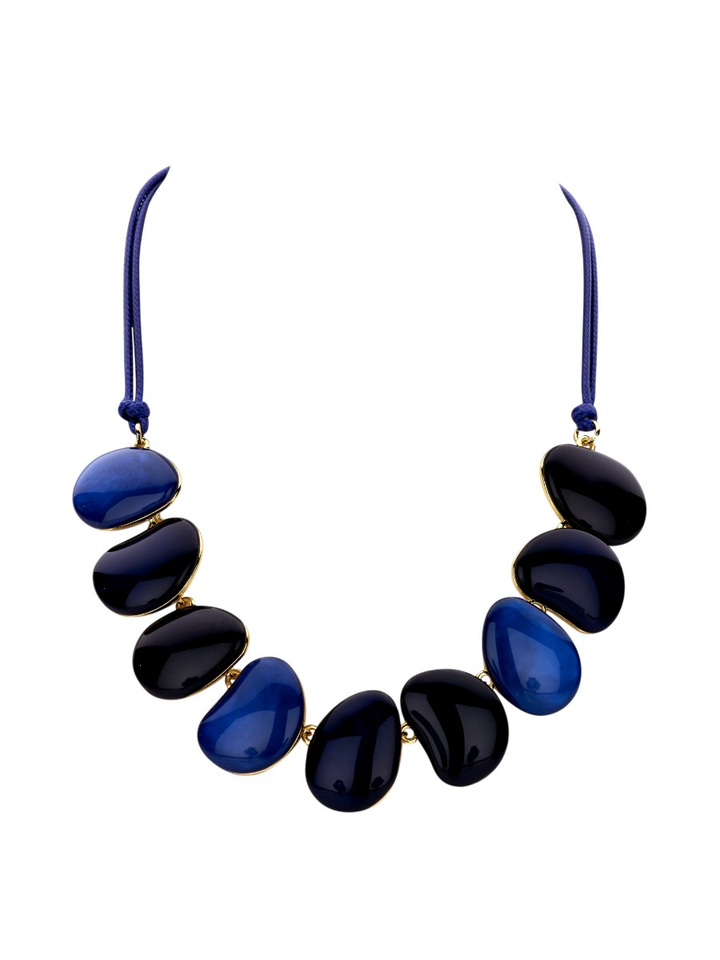 Donkerblauwe ketting KIEL KORT Les Cordes