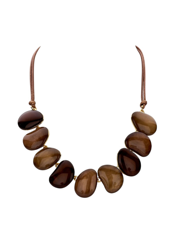 Bruine ketting Kiel kort Les Cordes 