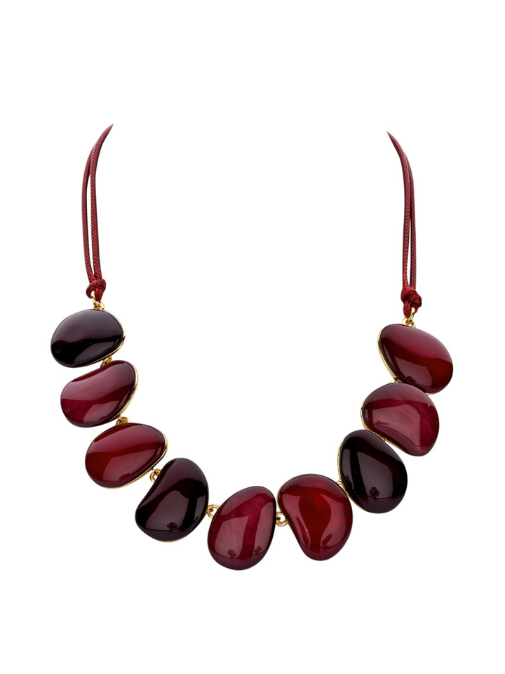 Aubergine ketting Kiel kort Les Cordes 