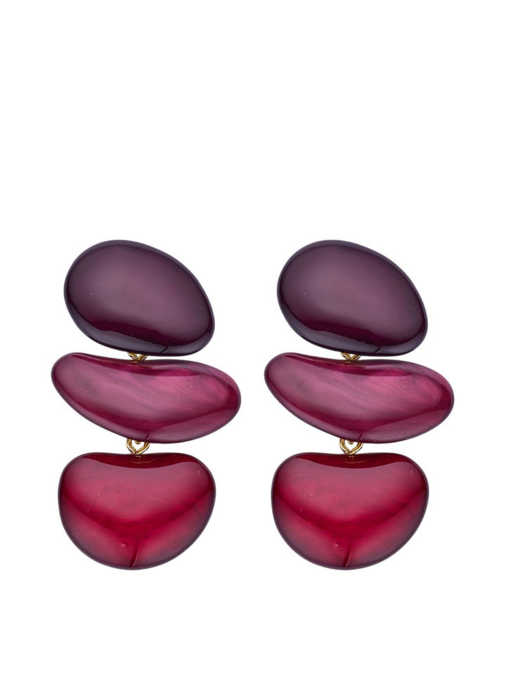 Aubergine oorbellen KIEL OB Les Cordes