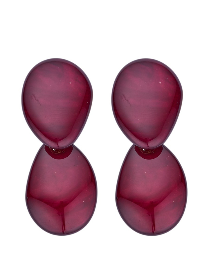 Aubergine oorbellen KOB40 Les Cordes