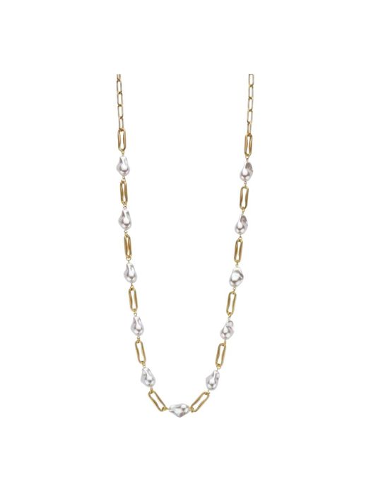 Gouden witte ketting Damon lang Les Cordes