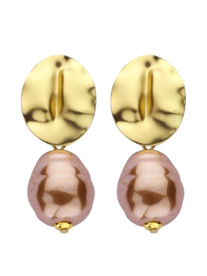 Beige oorbellen DOB142  Les Cordes 