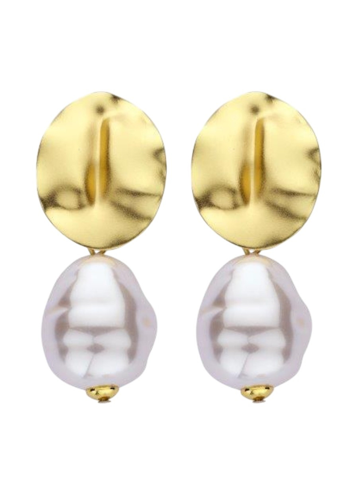 Witte oorbellen DOB142 Les Cordes