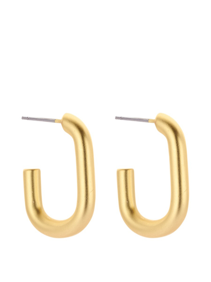 Gouden mat oorbellen DOB158 Le Cordes