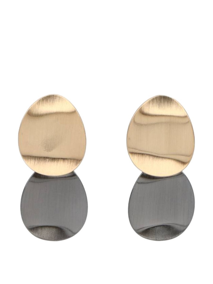 Oorbellen met goud en antraciet Goos OB Les Cordes 