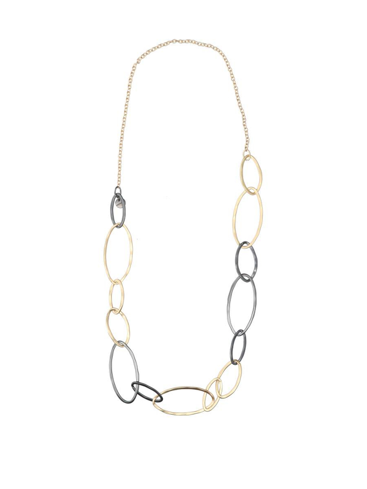 Lange ketting met goudkleurige en grijze ringels Berat Long