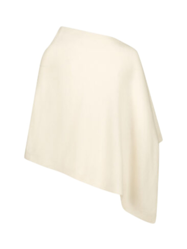 Ecru poncho in wol met knoopjes PONCHO 02  Les Cordes 