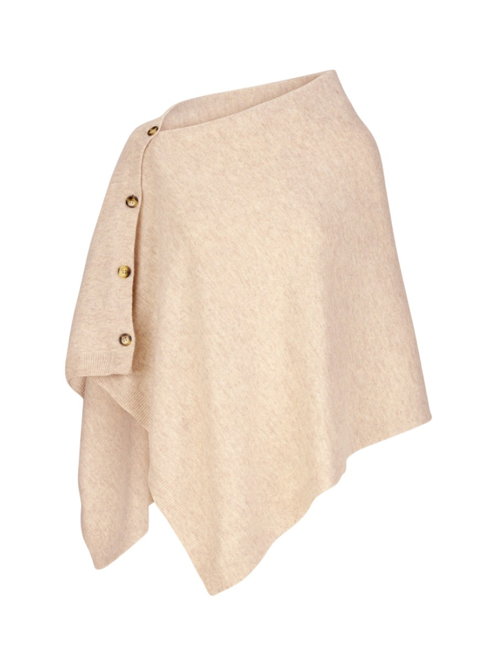 Beige poncho in wol met knoopjes PONCHO 02 Les Cordes 