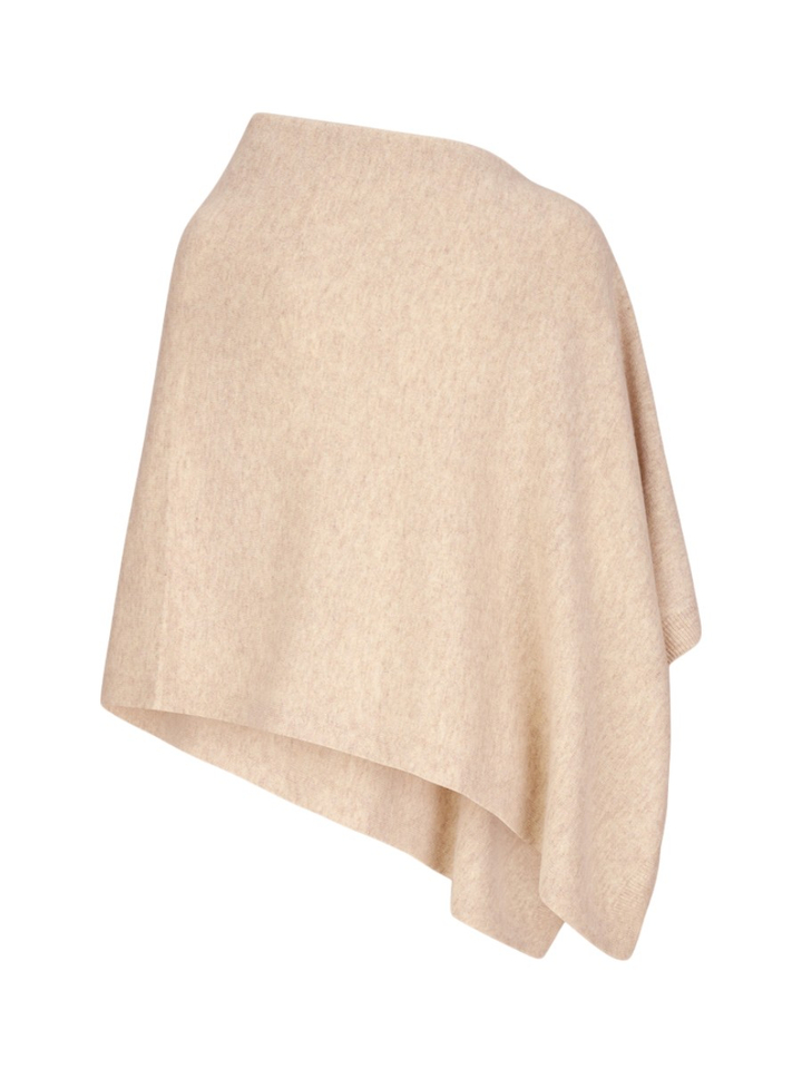 Beige poncho in wol met knoopjes PONCHO 02 Les Cordes 