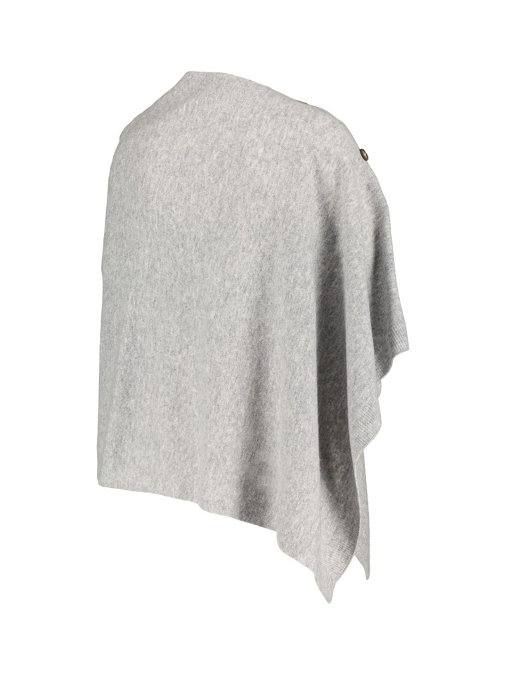 Lichtgrijze poncho met knopen Les Cordes