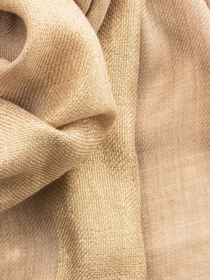 Beige sjaal met glitterdraad Les Cordes