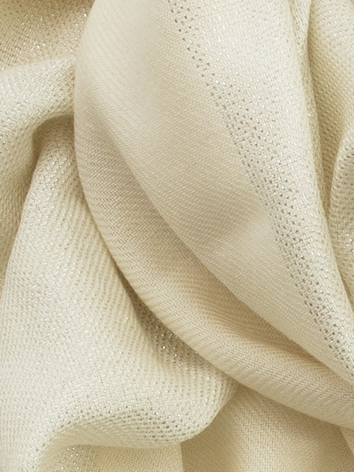 Ecru sjaal met glitter detail Les Cordes