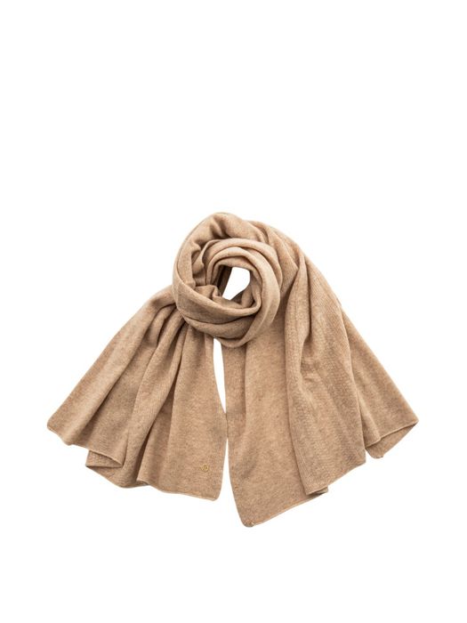 Beige wollen sjaal met kabel Les Cordes