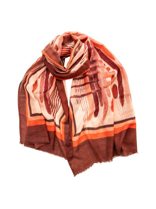 Bordeaux sjaal met print Les Cordes