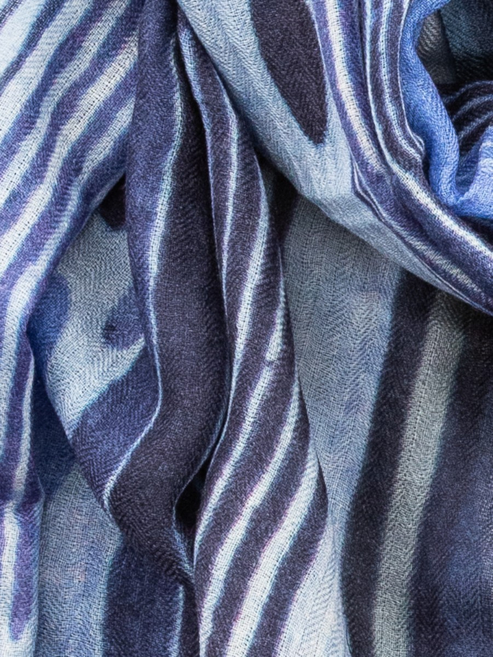 Blauwe sjaal met print Les Cordes