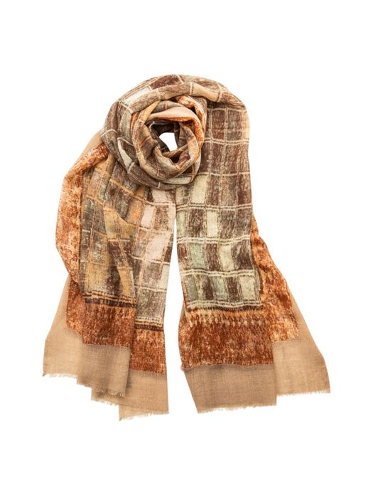 Beige sjaal met print Les Cordes