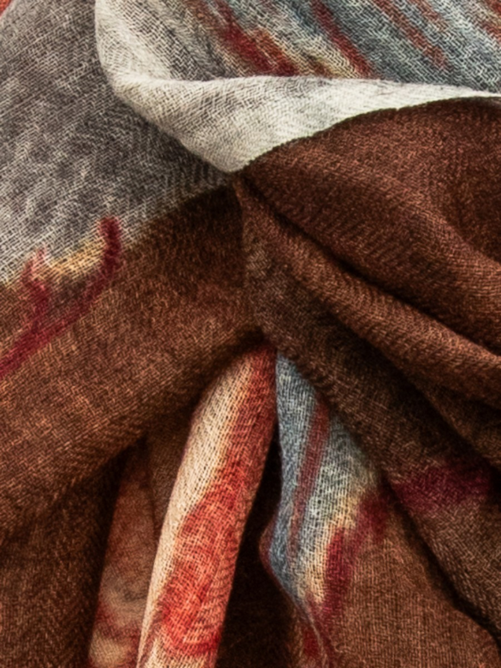 Multicolor sjaal met print Les Cordes
