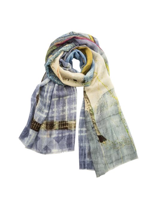 Blauwe sjaal met print Les Cordes