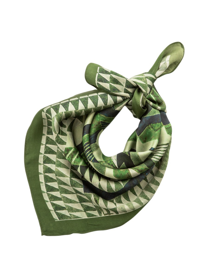 Groene sjaal met print Les Cordes