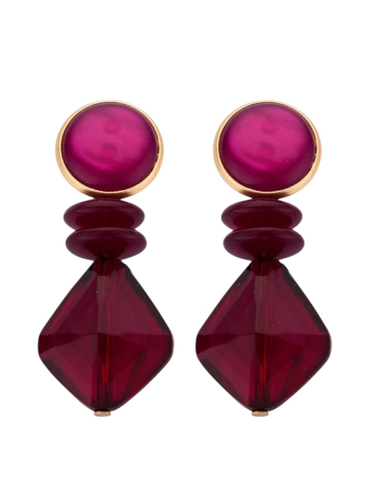 Aubergine oorbellen KOB 30 Les Cordes 