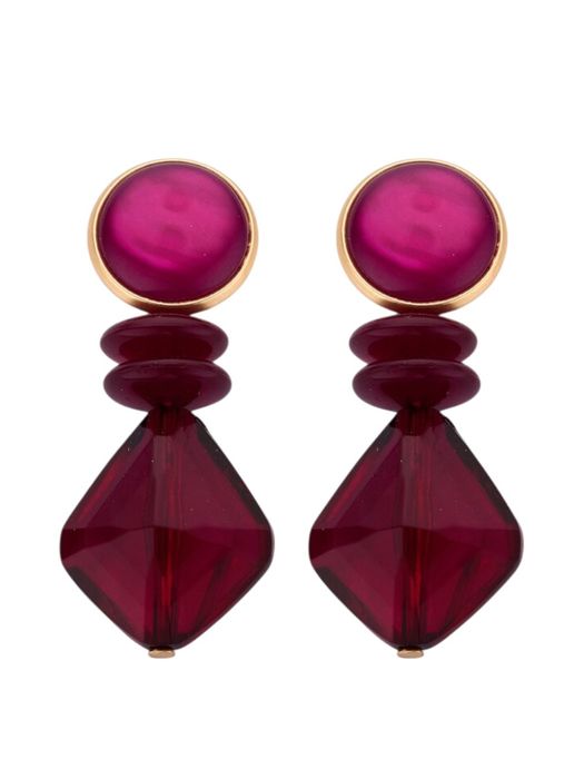 Aubergine oorbellen KOB 30 Les Cordes