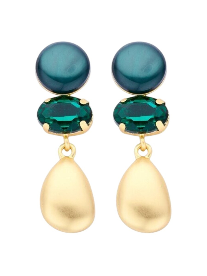 Groene oorbellen KOB 28 Les Cordes 