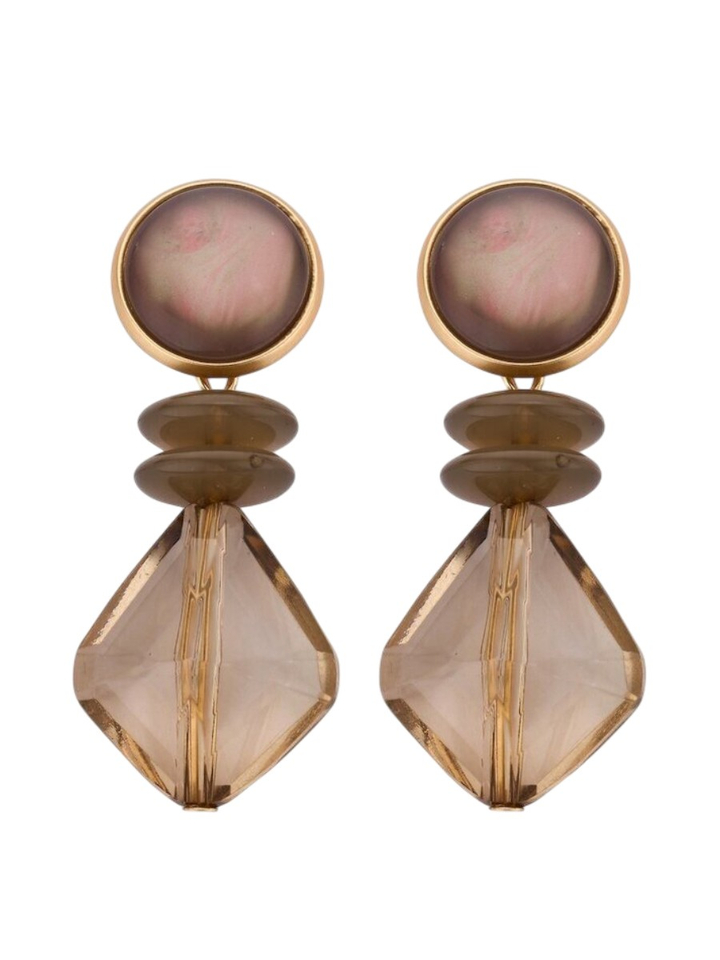 Taupe oorbellen KOB30 Les Cordes 