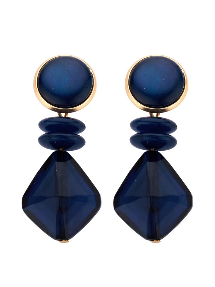 Donkerblauwe oorbellen KOB 30 Les Cordes 