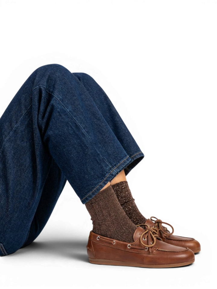 Bruin lederen boatloafer Posa