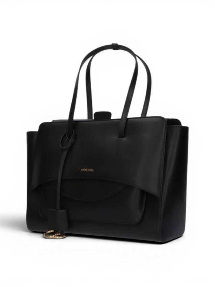 Zwarte handtas Flap L Hidesins