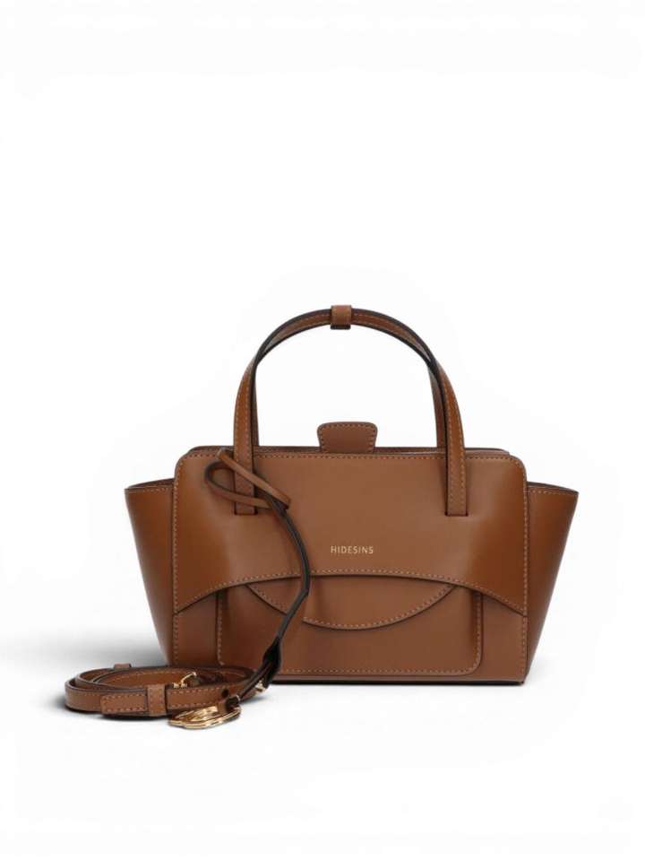 Suede chocolat handtas Flap M Hidesins
