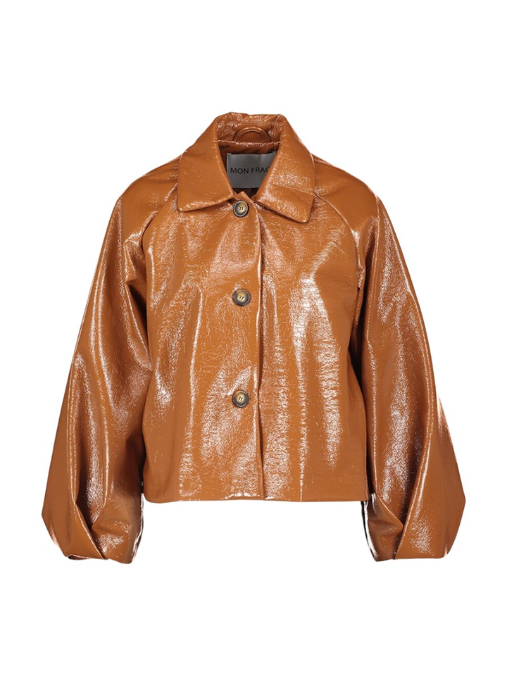 Camelkleurige jas lederlook Ciel Mon Frac