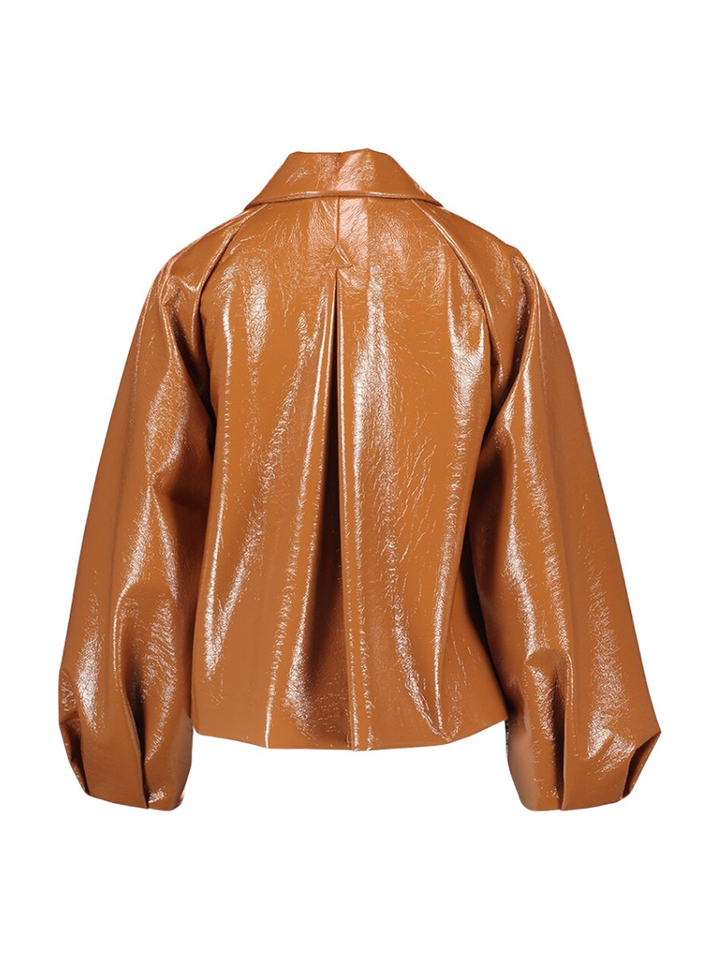 Camelkleurige jas lederlook Ciel Mon Frac