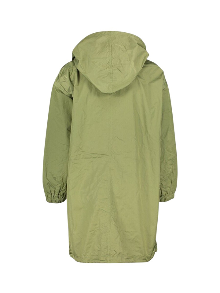 Kaki thym kleurige regenjas met kap Laos Bellerose 
