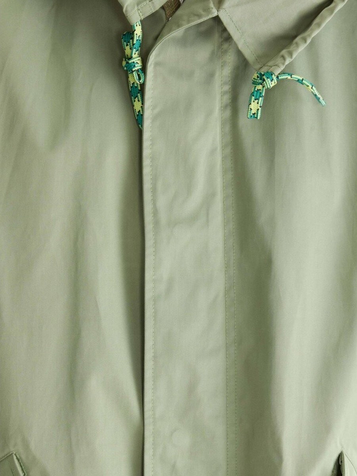 Kaki thym kleurige regenjas met kap Laos Bellerose 