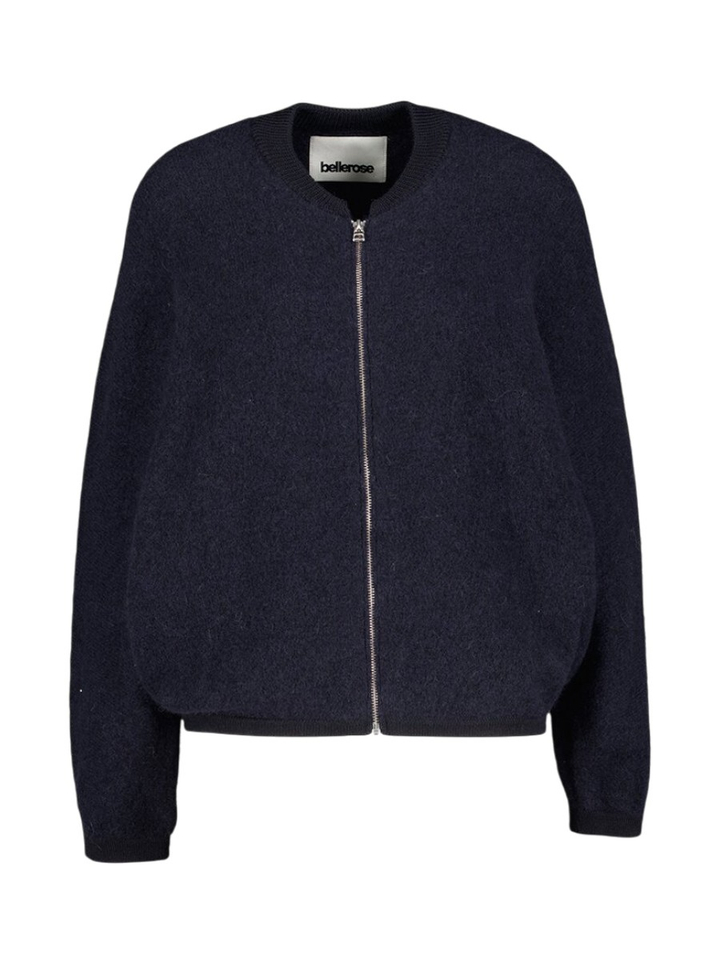 Blauwe losse trui met wol en alpaca Bellerose 