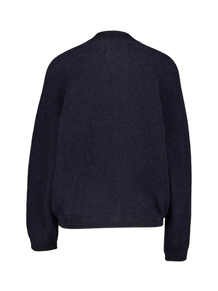 Blauwe losse trui met wol en alpaca Bellerose 