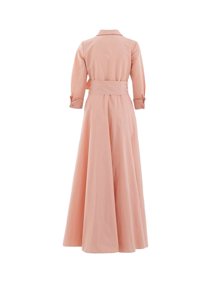 Roze lang kleed met strik detail Carla Ruiz 