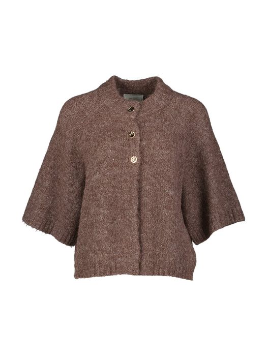 Bruine cardigan met gouden knopen Benuta Neo Noir